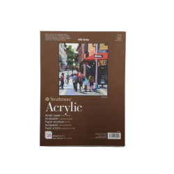 Strathmore A4 Pad Acrylic ( 22.9X30.5 CM x 10 sheets) 400 g/m2 Linen natural white paper color 400 Series Heavyweight (12*9 IN)